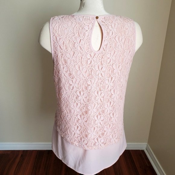 Suzanne Grae Cream Lace Sleeveless Top Blouse Size 12 - Picture 3 of 7